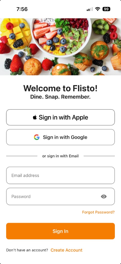 Sign in with Apple, Google, or email