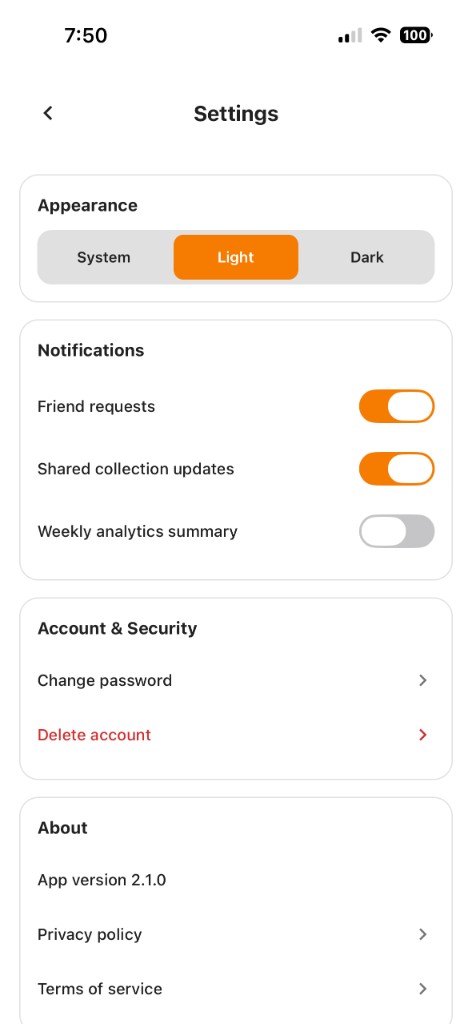Flisto settings